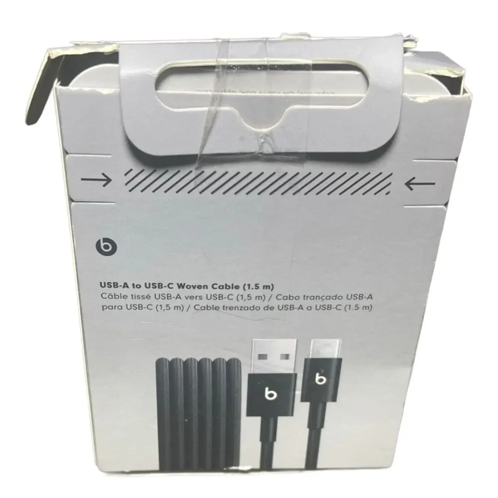 Beats USB-C Cable 1.5m Black Woven Durable Fast Charging NEW Packaging Worn